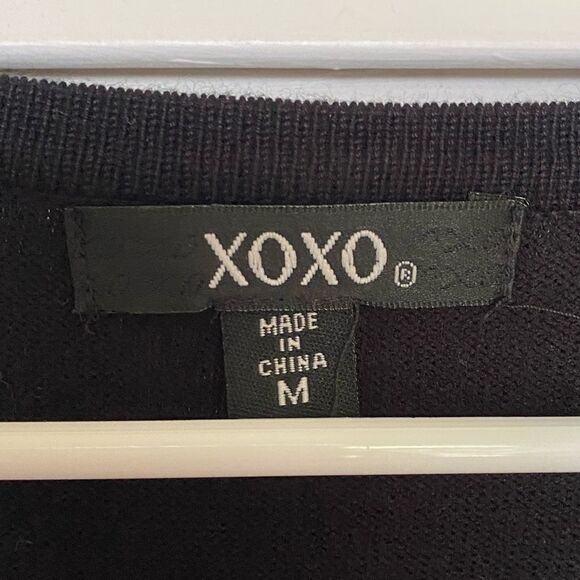 Xoxo Bell Sleeve Embellished Neck Sweater Dress - Picture 9 of 11